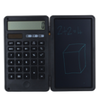 12 digit display battery & solar Black Calculator with LCD note pad