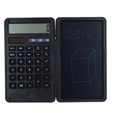 12 digit display battery & solar Black Calculator with LCD note pad