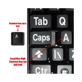 Easy2Use USB Keyboard -  Large White Font on Black Keys