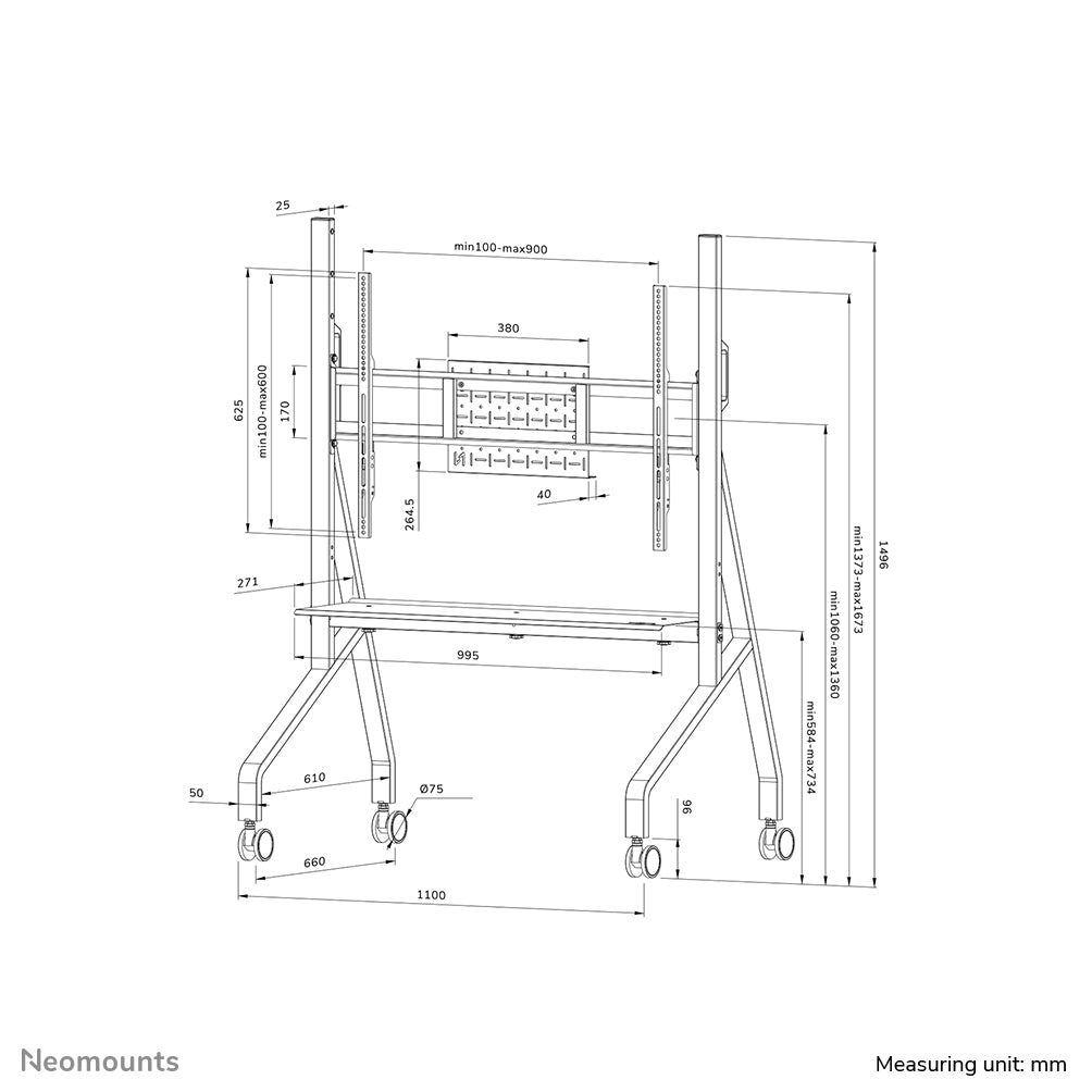 Neomounts FL50-525 MOVE Mobile Floor Stand
