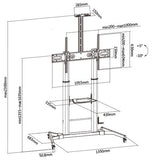 Heavy Duty Height Adjustable Mobile Screen Stand - 100Kgs