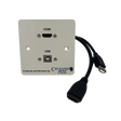 Premium Powder-Coated Metal Single Gang Face Plate with Fixed HDMI & USB-B Connections