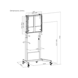 Manual Height-Adjustable Mobile Stand For 55"- 86" Interactive Displays