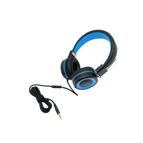 Foldable, Lightweight yet Rugged Black/Blue headphone Braided cable Mic 4pole