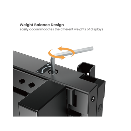 Manual Height-Adjustable Mobile Stand For 55"- 86" Interactive Displays