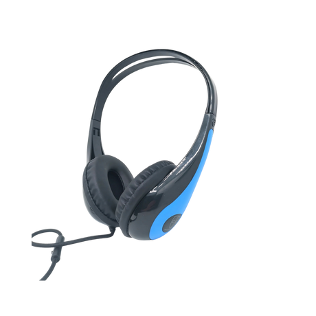 Lightweight Black/Blue Headphone braided cable microphone and 4 pole connector