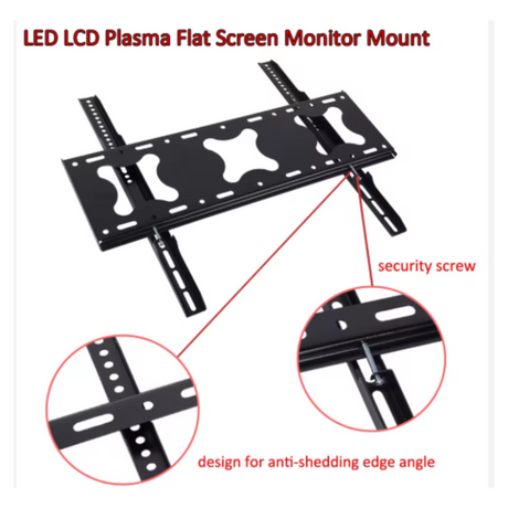 Heavy Duty  Fixed Wall Mount 42" to 65" screen,  75Kg max load