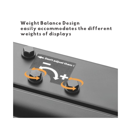 Height-Adjustable Wall Mount for Displays 70" to 90" displays & 90Kg