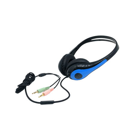 Lightweight Black/Blue Headphone braided cable microphone and 2 x 3.5 connectors