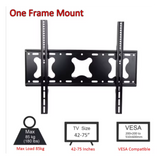 Heavy Duty  Fixed Wall Mount 42" to 75" screen,  75Kg max load