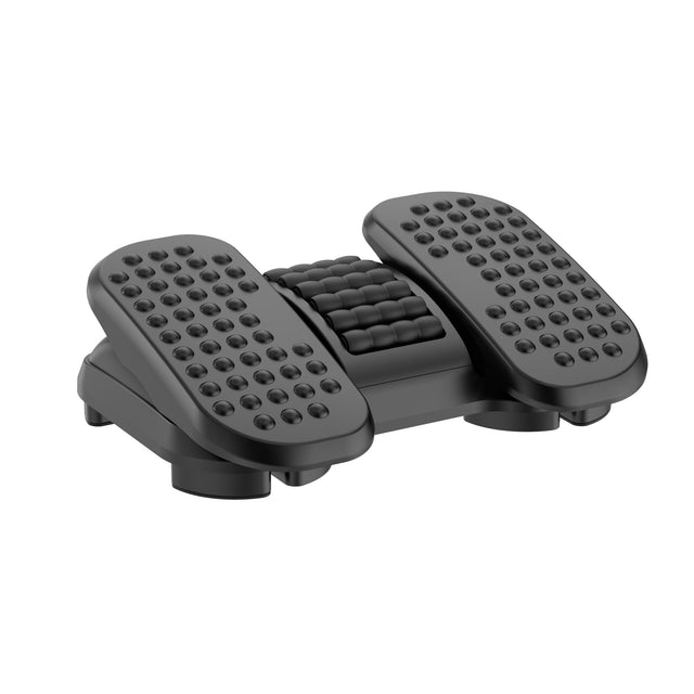 Adjustable Black Massage Footrest with Split Pedals