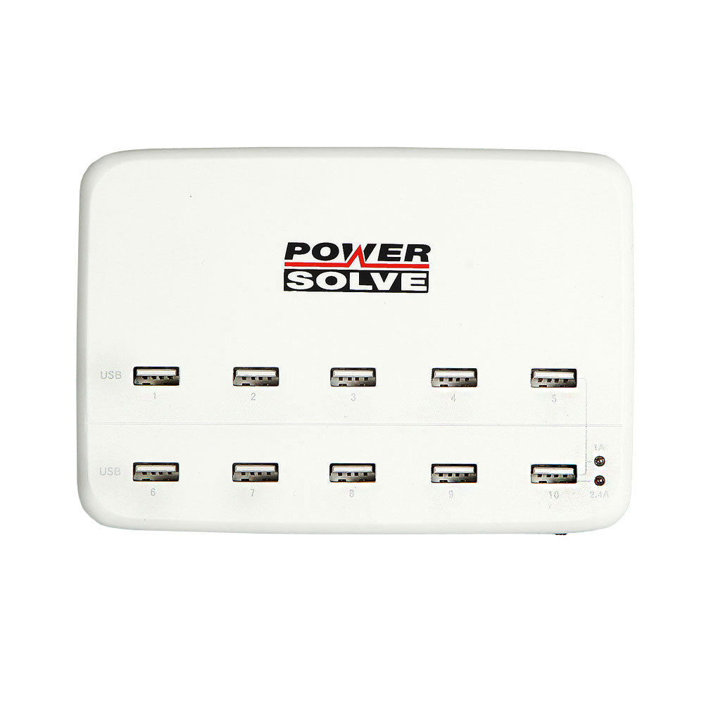 10 Port USB Charging Hub White PLV60