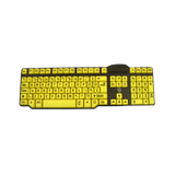 Easy2Use USB Keyboard with Braided Cable - Large Black Font on Yellow Keys