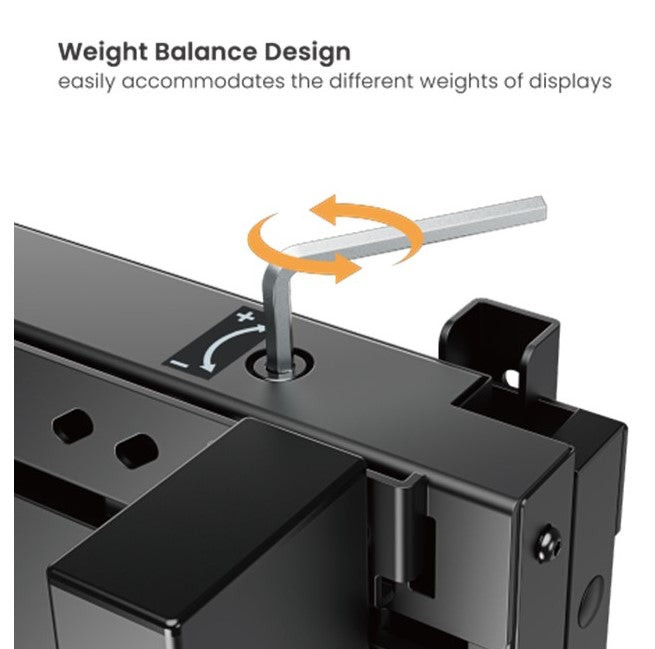 Manual Height-Adjustable Mobile Mount For 60"-100" Interactive Displays