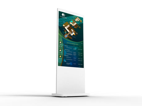 Allsee White Freestanding PCAP Touch Screen Posters