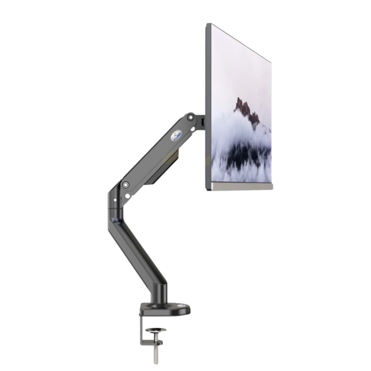 Single Gas Spring Monitor Arm Desk Mount (17"-32" Screens, 2-9kg Load, VESA 75/100)