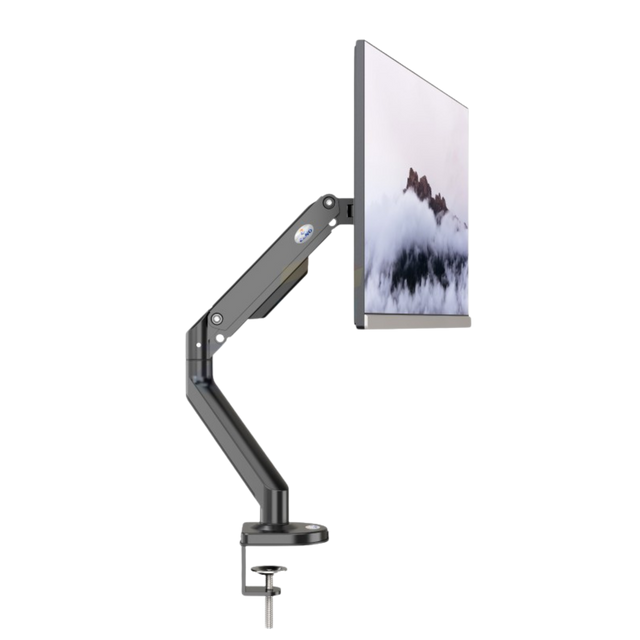 Single Gas Spring Monitor Arm Desk Mount (17"-32" Screens, 2-9kg Load, VESA 75/100)
