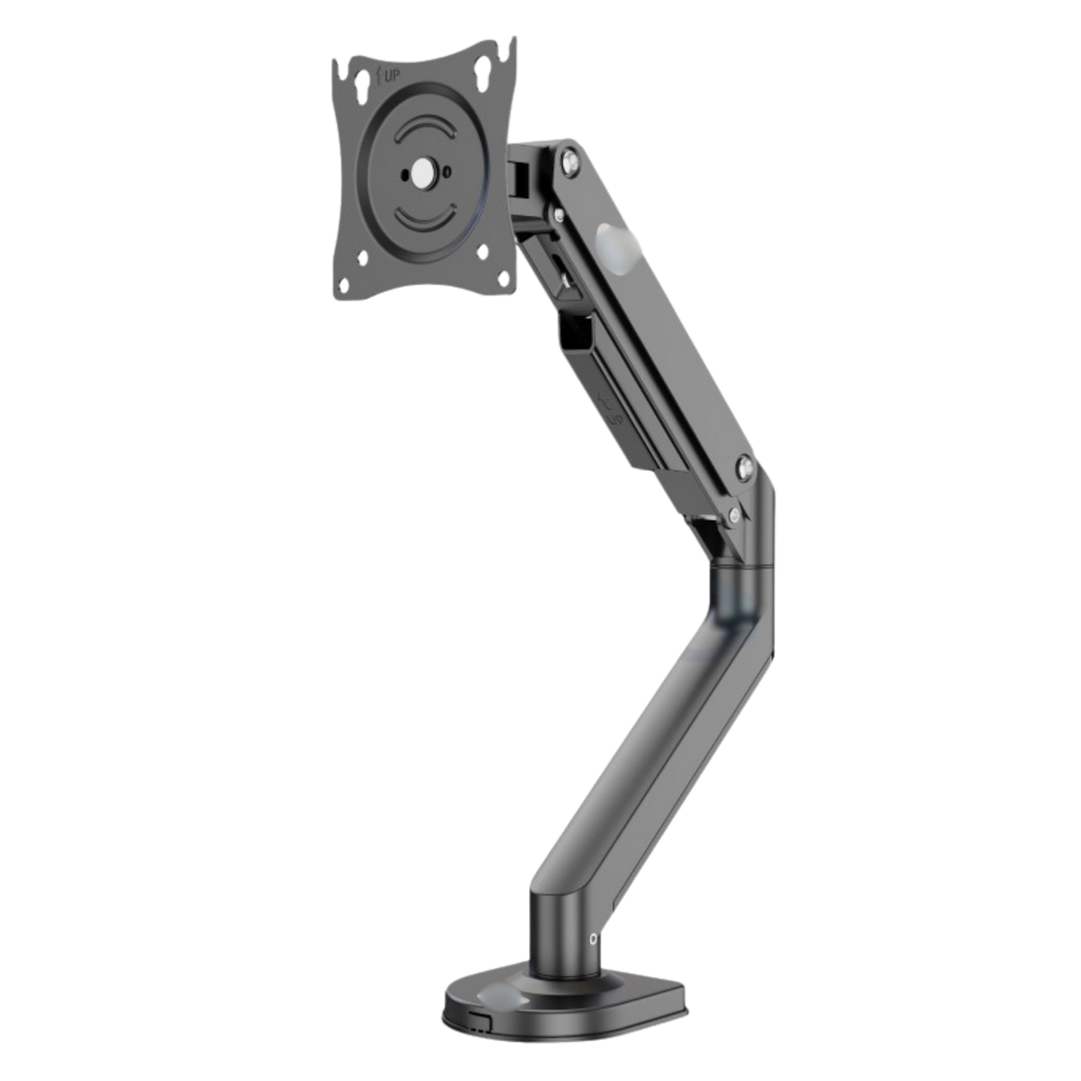 Single Gas Spring Monitor Arm Desk Mount (17"-32" Screens, 2-9kg Load, VESA 75/100)