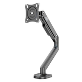 Single Gas Spring Monitor Arm Desk Mount (17"-32" Screens, 2-9kg Load, VESA 75/100)