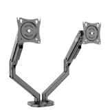 Twin Gas Spring Monitor Arm Desk Mount (17"-32" Screens, 2-9kg Load Per Arm, VESA 75/100)