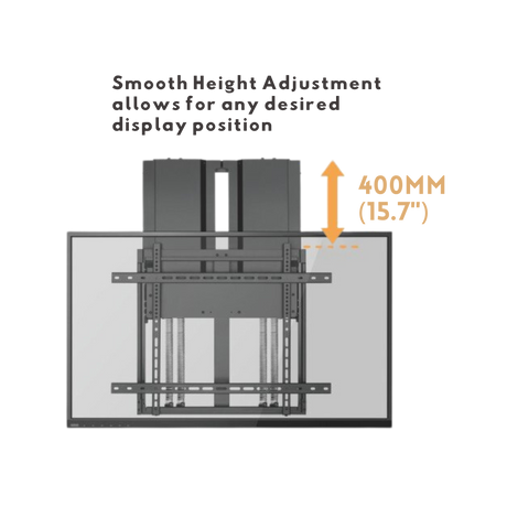 Height-Adjustable Wall Mount for Displays 70" to 90" displays & 90Kg