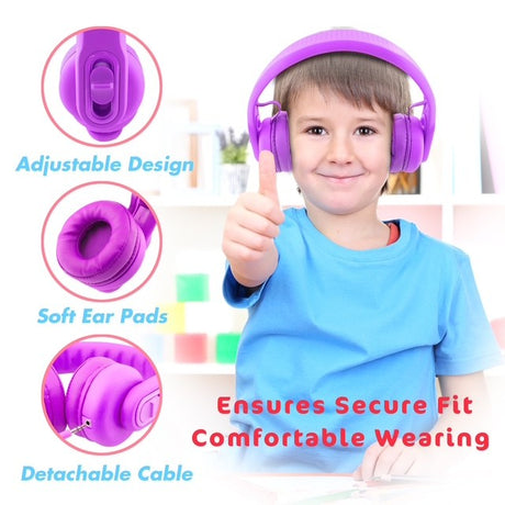 Classroom Headphone Set (24 Almost Unbreakable Purple, 4 Pole, USB, or USB-C)