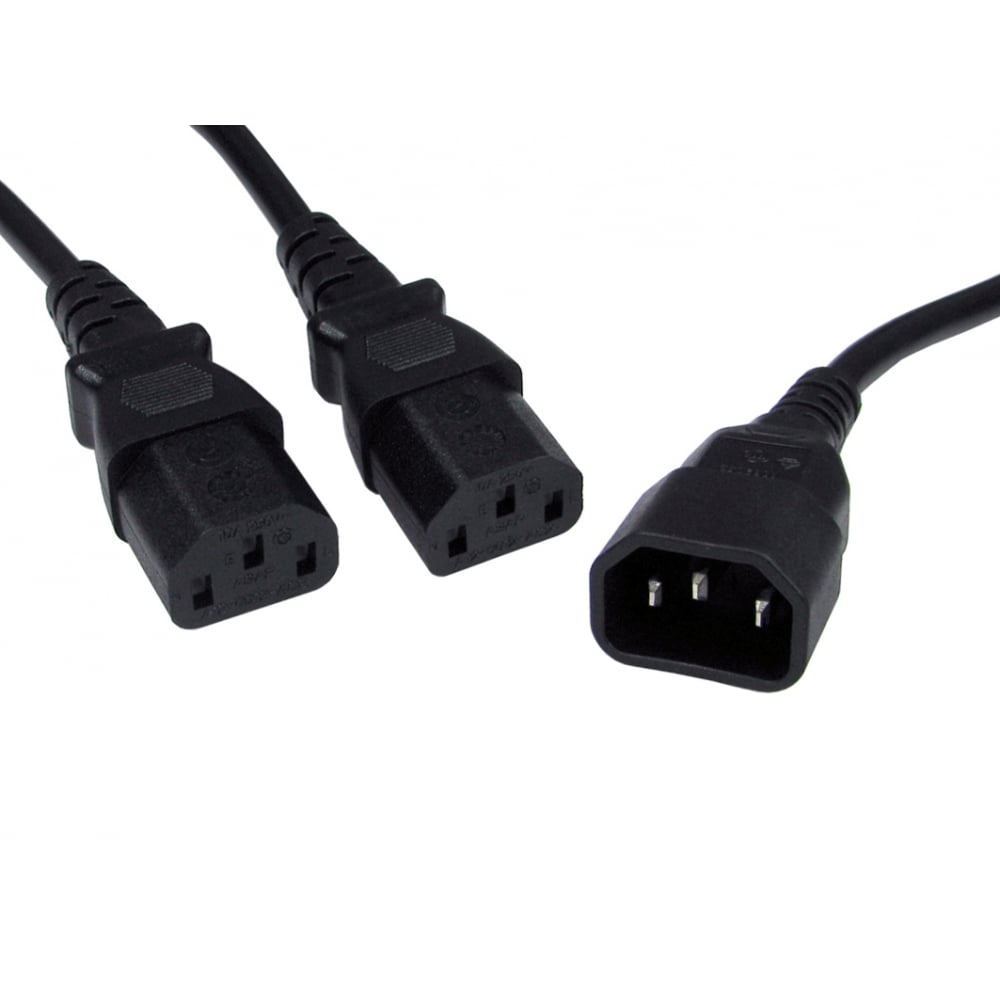 C14 to 2x C13 Power Splitter Cable - 2.5m