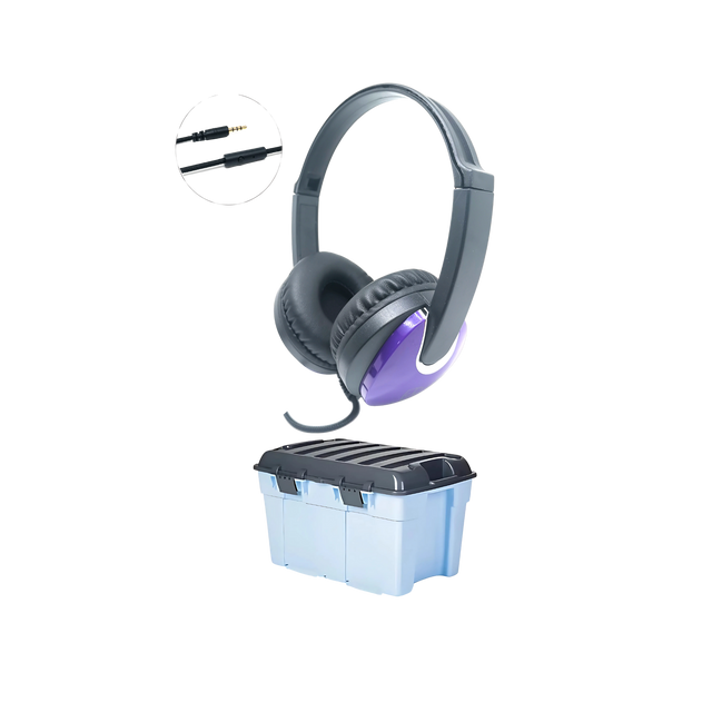 24 Classroom Set: Purple Headphone with microphone (4-Pole)