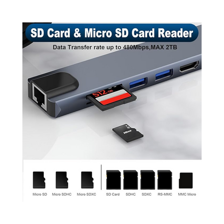 USB C 8 in 1 Concentrator