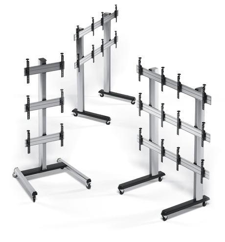 Wacebo VWM1X3FW Modular Cart for Videowall 1x3
