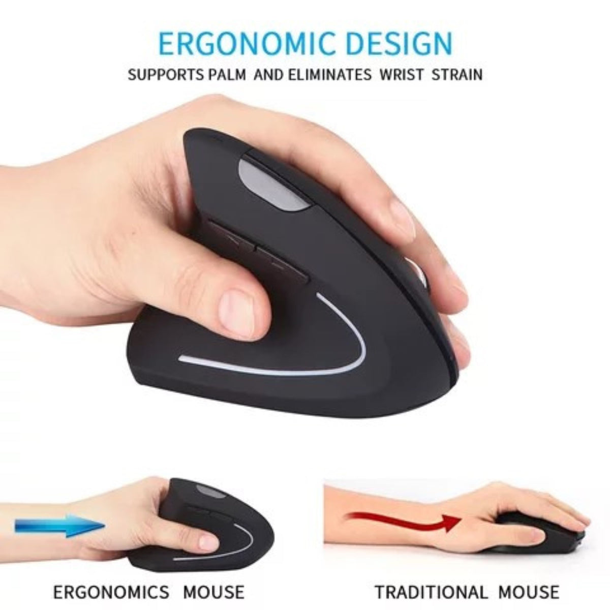 Left Handed Ergonomic Wireless Mouse – Crusader AV