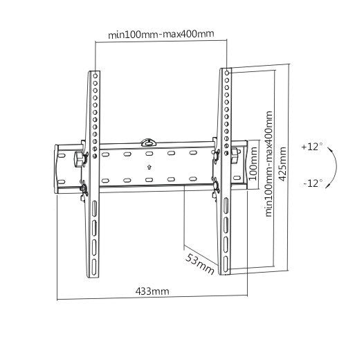 Tilt TV Wall Mount for Most 32"-55" LED, LCD Flat Panel (40 Kg 88 lbs)