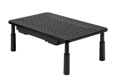 Black Height Adjustable Monitor/Laptop Stand with Drawer