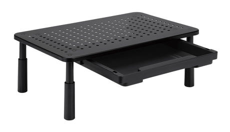 Black Height Adjustable Monitor/Laptop Stand with Drawer