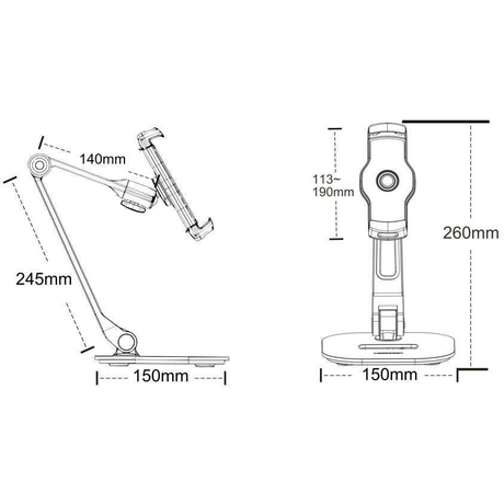 Smartphone Tablet Holder White Desktop Stand