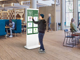 Allsee White Freestanding PCAP Touch Screen Posters