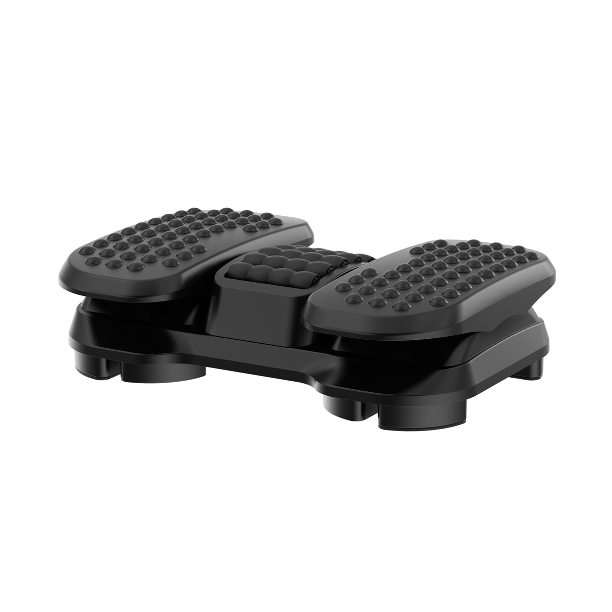 Adjustable Black Massage Footrest with Split Pedals