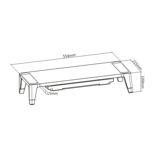 White Birch Monitor Riser With Drawer 100mm