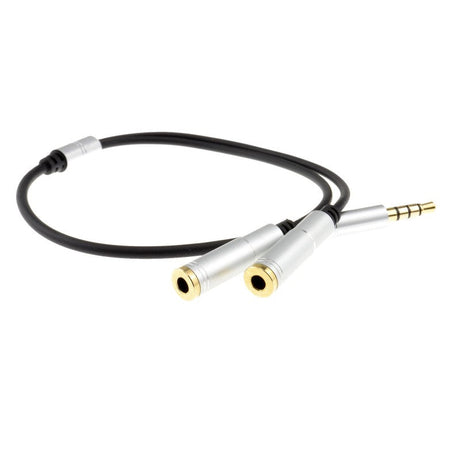 2 x 3.5mm (F) to 4 Pole (M) Headphone Plug Adaptor