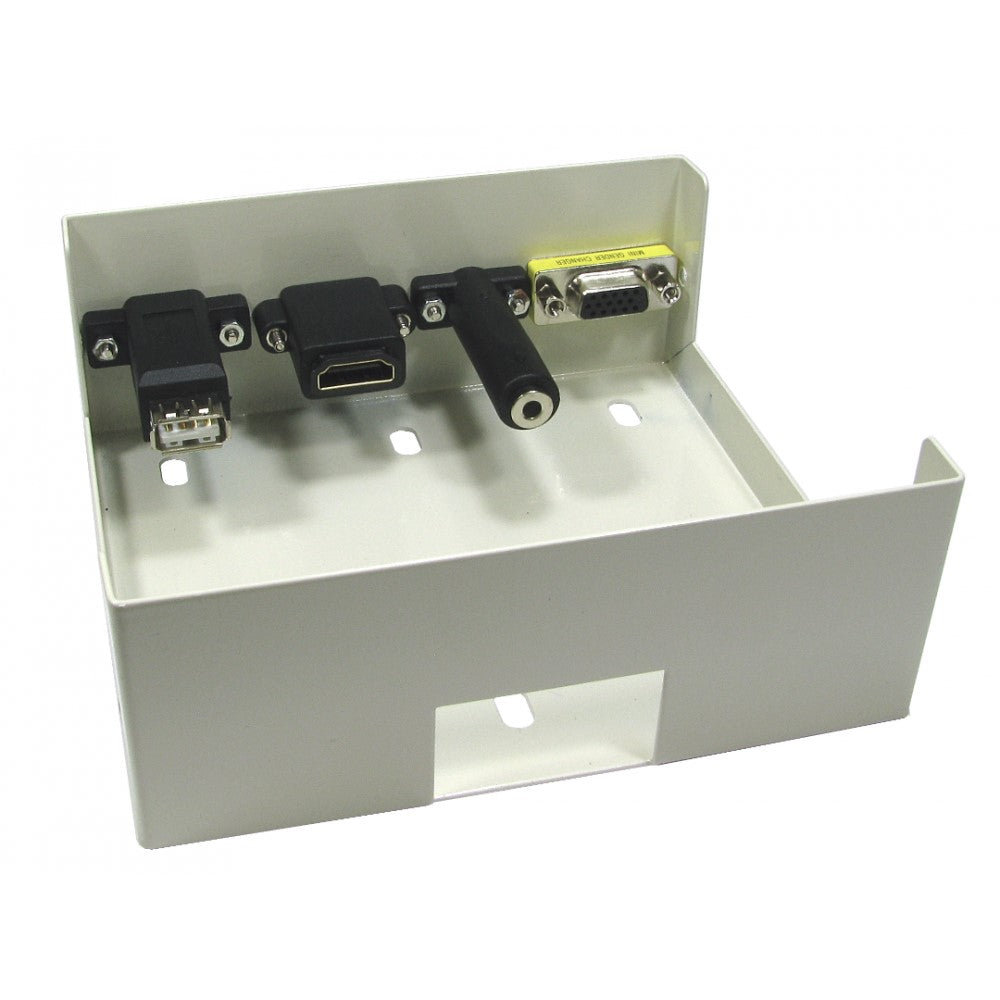 4 Port Wall Mounted Metal Box with AV Modular Couplers