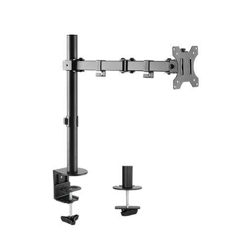 Single Monitor Arm Double Joint Articulated (Desk Clamp) Max 8Kgs 17.6 lbs