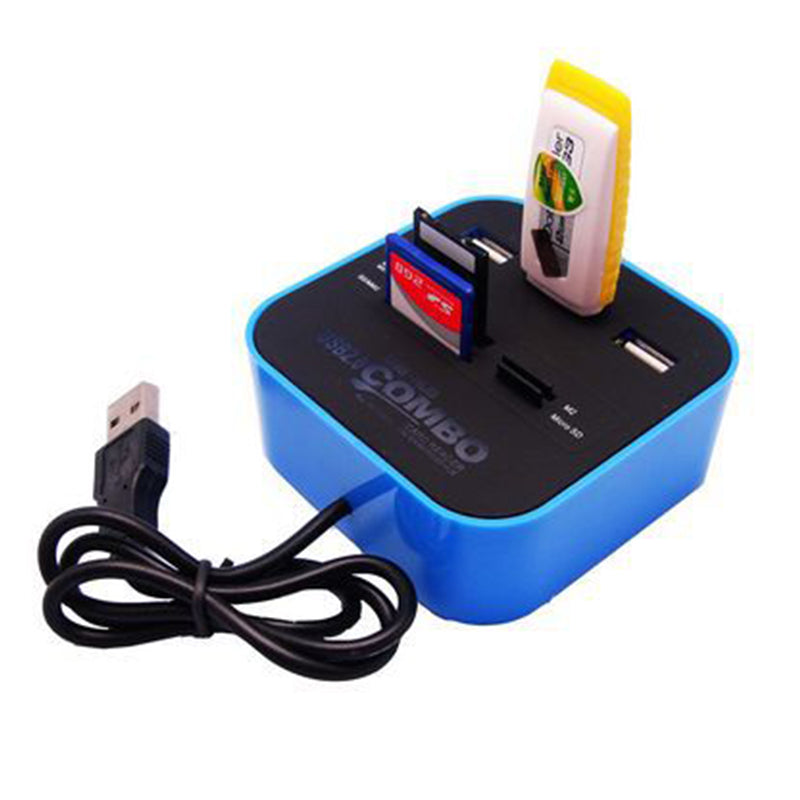 3 port USB hub with in built multi-card reader (Reads SD/MMC/M2/MS MP cards)