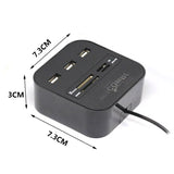 3 port USB hub with in built multi-card reader (Reads SD/MMC/M2/MS MP cards)