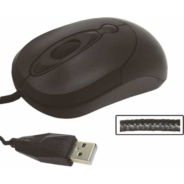 Easy2Use Childrens Small Size Computer Mouse USB with Black Braided Cable