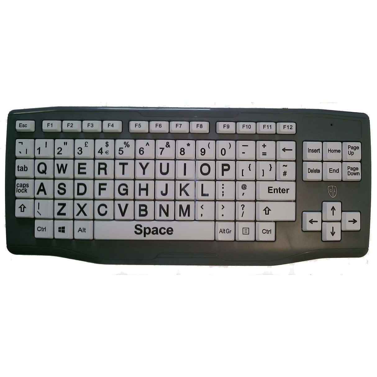 Easy2Use Large Key Large Black Print White Keys Keyboard